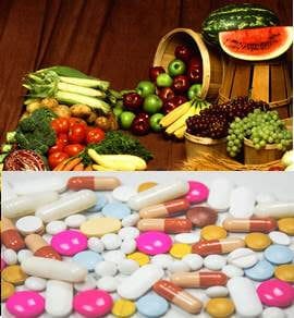 calcium tablets, calcium-rich foods, fruits